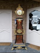 Napoleon III style Boulle Marquetry Inlaid Bombe Long Case grandfather Clock in tortoiseshell,gilded bronzes and ebonised wood, France 1870