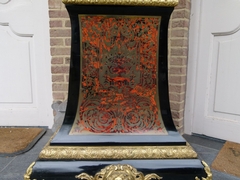 Napoleon III style Boulle Marquetry Inlaid Bombe Long Case grandfather Clock in tortoiseshell,gilded bronzes and ebonised wood, France 1870