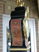 Napoleon III style Boulle Marquetry Inlaid Bombe Long Case grandfather Clock in tortoiseshell,gilded bronzes and ebonised wood, France 1870