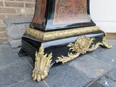 Napoleon III style Boulle Marquetry Inlaid Bombe Long Case grandfather Clock in tortoiseshell,gilded bronzes and ebonised wood, France 1870