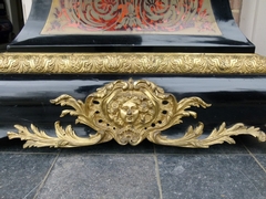 Napoleon III style Boulle Marquetry Inlaid Bombe Long Case grandfather Clock in tortoiseshell,gilded bronzes and ebonised wood, France 1870