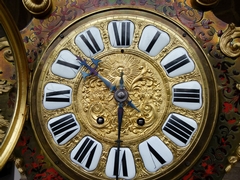 Napoleon III style Boulle Marquetry Inlaid Bombe Long Case grandfather Clock in tortoiseshell,gilded bronzes and ebonised wood, France 1870