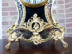 Napoleon III style Boulle styl cartel clock in gilded bronze and tortoiseshell marquetry, France 1890