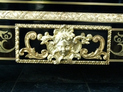 Napoleon III style Boulle style 1 door cabinet in ebonised wood,gilt bronze,black marble and tortoiseshell, France 1870