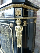 Napoleon III style Boulle style 1 door cabinet in ebonised wood,gilt bronze,black marble and tortoiseshell, France 1870