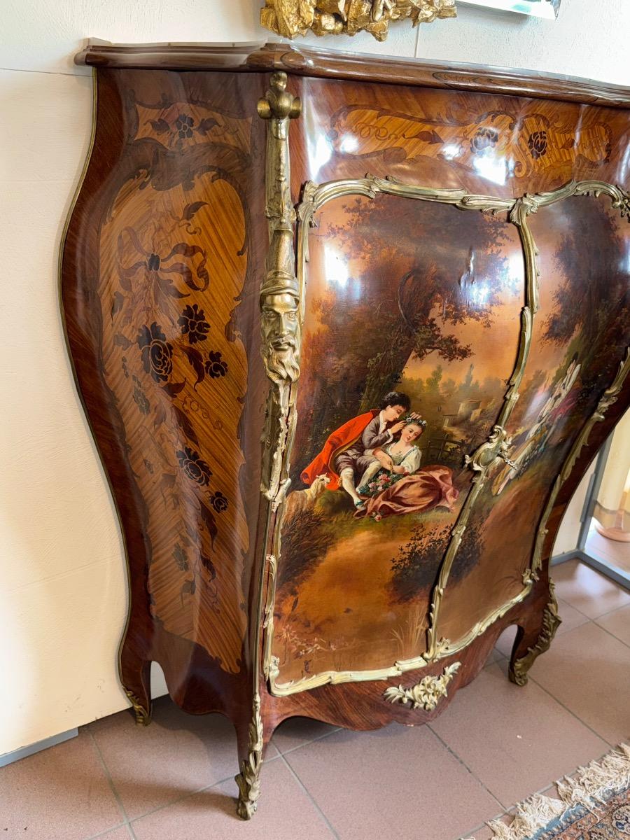 Napoleon III cabinet with vernis matin and Gilded bronze signed by Mercier