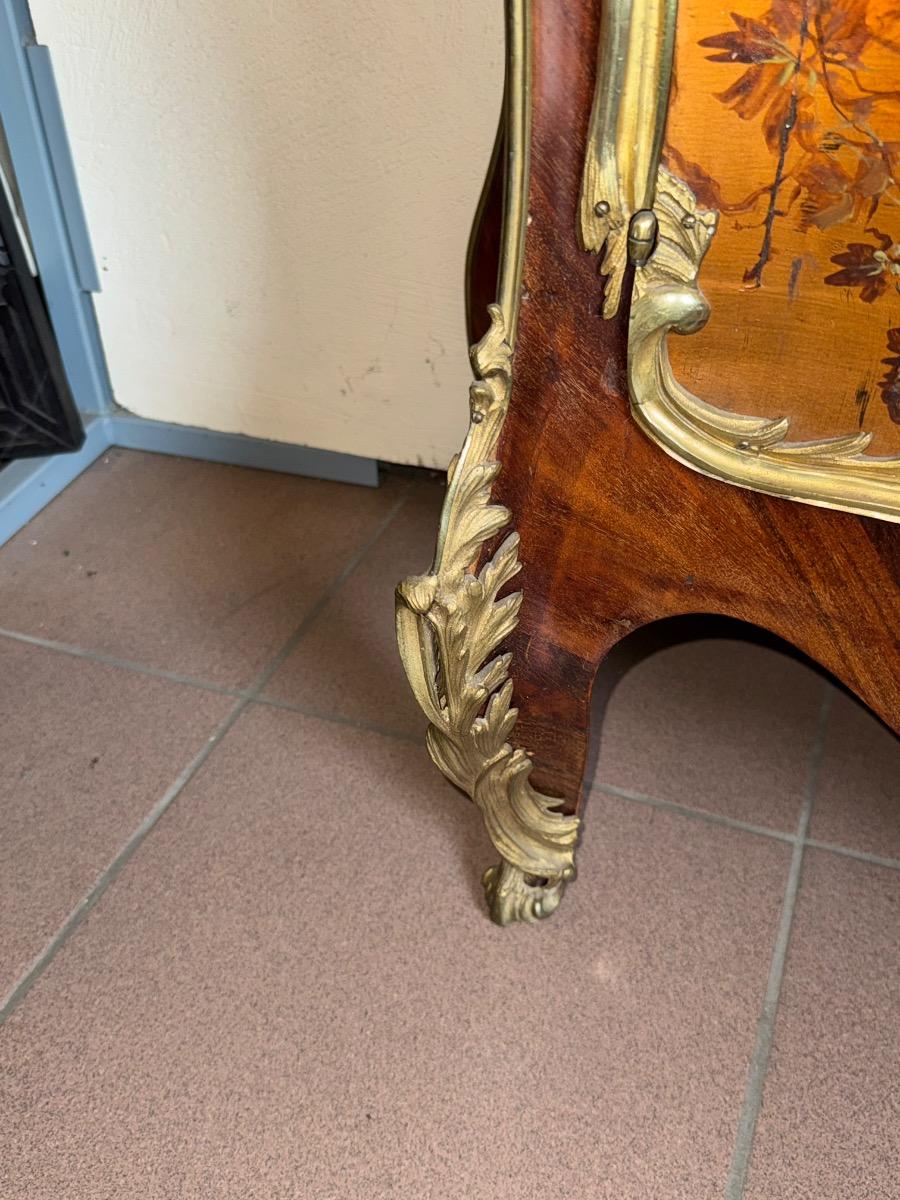 Napoleon III cabinet with vernis matin and Gilded bronze signed by Mercier
