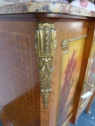 Napoleon III style Cabinet with vernis-matin paintings in different woods and gilded bronze, France 1880