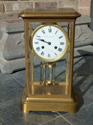 Napoleon III style cage clock by L.Leroy & Cie à Paris in gilded bronze and glass, France 1870