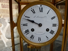 Napoleon III style cage clock by L.Leroy & Cie à Paris in gilded bronze and glass, France 1870