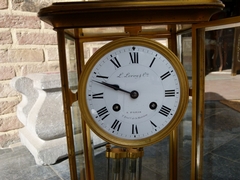 Napoleon III style cage clock by L.Leroy & Cie à Paris in gilded bronze and glass, France 1870