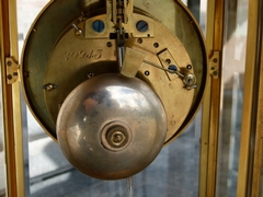 Napoleon III style cage clock by L.Leroy & Cie à Paris in gilded bronze and glass, France 1870