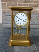 Napoleon III style cage clock by L.Leroy & Cie à Paris in gilded bronze and glass, France 1870