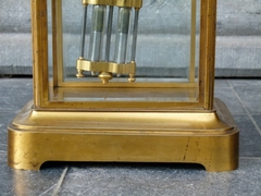 Napoleon III style cage clock by L.Leroy & Cie à Paris in gilded bronze and glass, France 1870