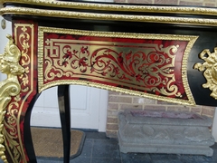 Napoleon III style Card play table with tortoiseshell in Boulle styl in ebonised wood,gilded bronze and tortoiseshell, France 1870