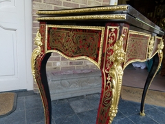 Napoleon III style Card play table with tortoiseshell in Boulle styl in ebonised wood,gilded bronze and tortoiseshell, France 1870