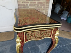 Napoleon III style Card play table with tortoiseshell in Boulle styl in ebonised wood,gilded bronze and tortoiseshell, France 1870