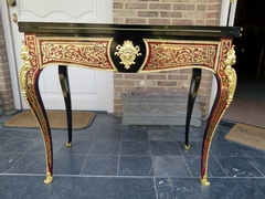 Napoleon III style Card play table with tortoiseshell in Boulle styl in ebonised wood,gilded bronze and tortoiseshell, France 1870