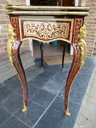 Napoleon III style Card play table with tortoiseshell in Boulle styl in ebonised wood,gilded bronze and tortoiseshell, France 1870