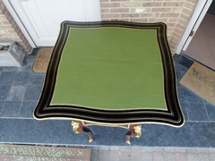 Napoleon III style Card play table with tortoiseshell in Boulle styl in ebonised wood,gilded bronze and tortoiseshell, France 1870