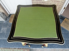 Napoleon III style Card play table with tortoiseshell in Boulle styl in ebonised wood,gilded bronze and tortoiseshell, France 1870