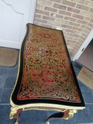 Napoleon III style Card play table with tortoiseshell in Boulle styl in ebonised wood,gilded bronze and tortoiseshell, France 1870