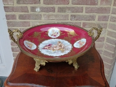 Napoleon III style Centerpiece coupe  in Sevrés porcelain and gilded bronze, France 1900