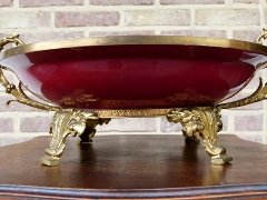 Napoleon III style Centerpiece coupe  in Sevrés porcelain and gilded bronze, France 1900