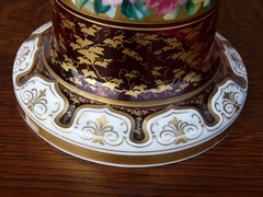 Napoleon III style Centerpiece coupe with flowers and gilded decoration in hand cut crystal, Bohemia 1880