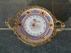 Napoleon III style Centerpiece with cherubs in porcelain and gilded bronze, Vienna,Austria 1890