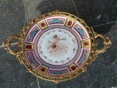 Napoleon III style Centerpiece with cherubs in porcelain and gilded bronze, Vienna,Austria 1890