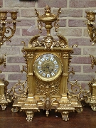 Napoleon III style Clockset  in gilded bronze, France 1880