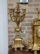 Napoleon III style Clockset  in gilded bronze, France 1880