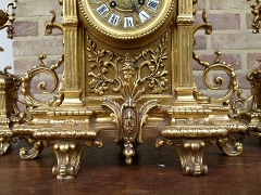 Napoleon III style Clockset  in gilded bronze, France 1880