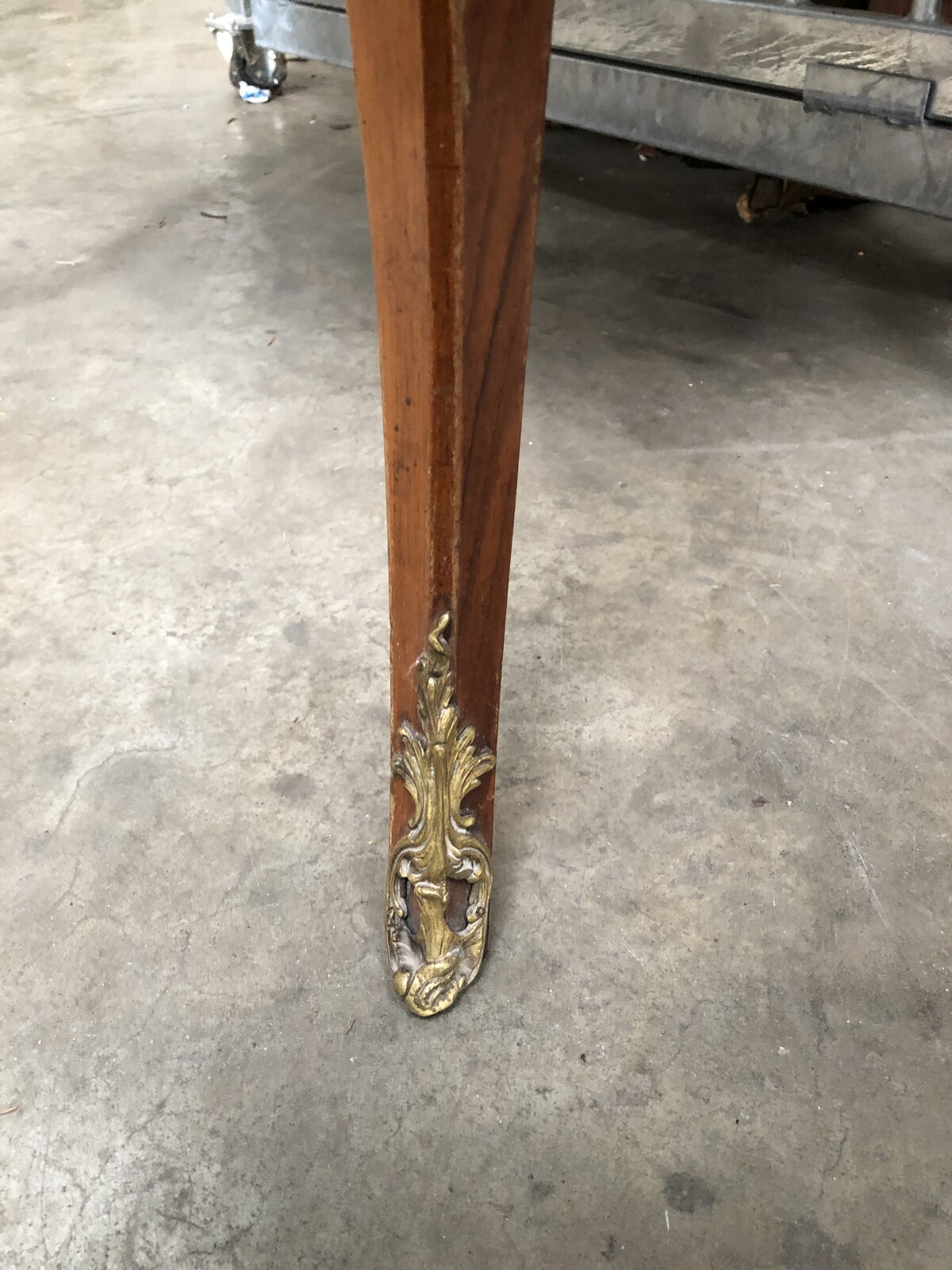 Napoleon III Desk or table with drawer and marquetry with bronzes