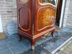 Napoleon III style Display cabinet vitrine  in different wood and gilded bronze , France 1890