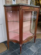 Napoleon III style Display cabinet with curved glass in gilded bronze and mahogany, France 1880