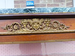 Napoleon III style Display cabinet with curved glass in gilded bronze and mahogany, France 1880