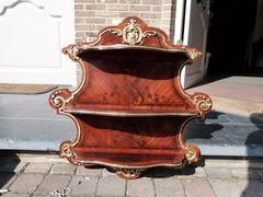 Napoleon III style display rack in gilded bronzes and rosewood marquetery, France 1880