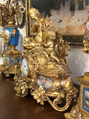 Napoleon III style Gilded bronze and Sevres porcelain clockset, France 1880