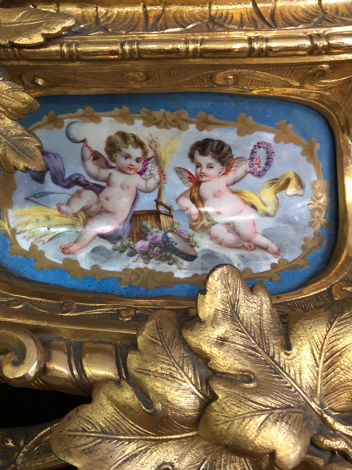 Napoleon III Gilded bronze and Sevres porcelain clockset
