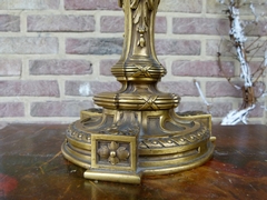 Napoleon III style Huge table lamp with 3 putto,s in gilded bronze, France 1880