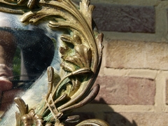 Napoleon III style Make-up mirror with a monkey and cherubs in gilded bronze, France 1870