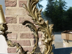 Napoleon III style Make-up mirror with a monkey and cherubs in gilded bronze, France 1870