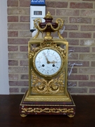 Napoleon III style mantel clock by Emile Colin  in gilded bronze and griot marble, France,Paris 1870