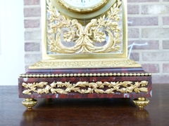 Napoleon III style mantel clock by Emile Colin  in gilded bronze and griot marble, France,Paris 1870