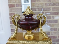 Napoleon III style mantel clock by Emile Colin  in gilded bronze and griot marble, France,Paris 1870