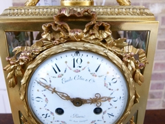 Napoleon III style mantel clock by Emile Colin  in gilded bronze and griot marble, France,Paris 1870