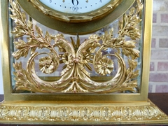 Napoleon III style mantel clock by Emile Colin  in gilded bronze and griot marble, France,Paris 1870