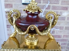 Napoleon III style mantel clock by Emile Colin  in gilded bronze and griot marble, France,Paris 1870